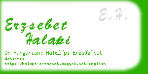 erzsebet halapi business card